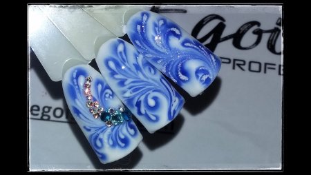 Маникюр морозные узоры