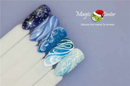 Маникюр морозные узоры