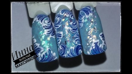 Маникюр морозные вензели