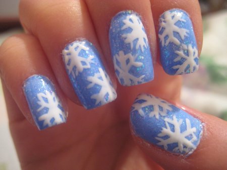 Маникюр морозные узоры на ногтях