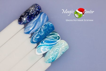 Морозные узоры на ногтях