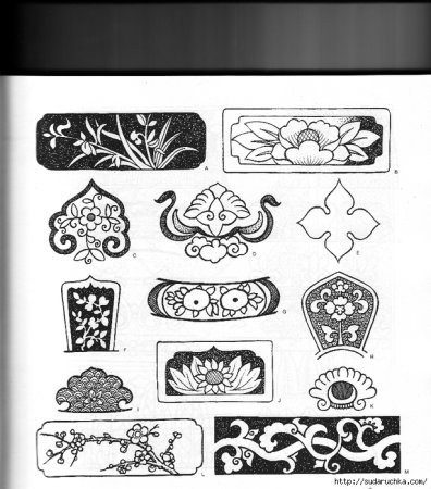 Китайский орнамент трафарет