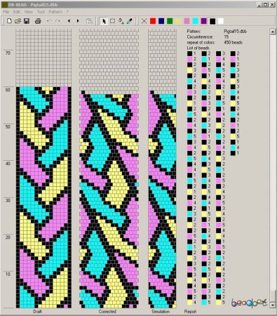 Бисерный жгут на 15 бисерин схема