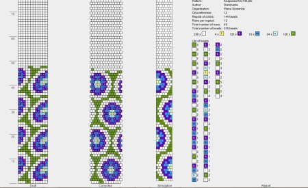 Жгут из бисера крючком схемы на 12 бисерин