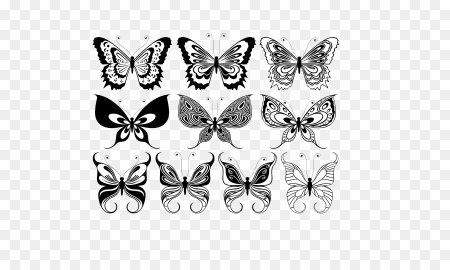 Тату бабочки маленькие черные