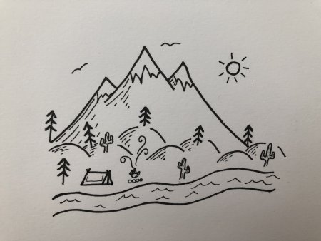 Рисунки для срисовки горы