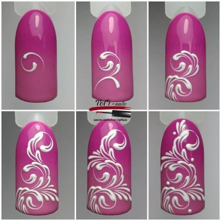 Маникюр с вензелями