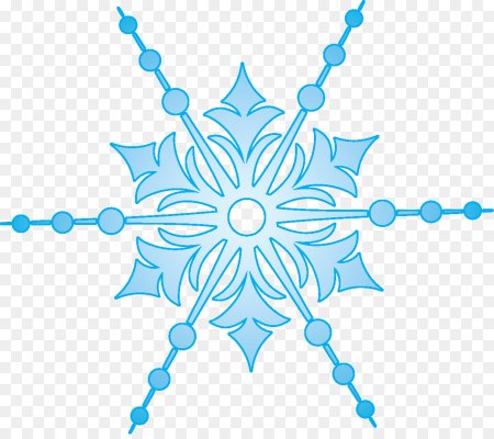 Синие снежинки на прозрачном фоне