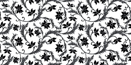 Растительный орнамент черно белый