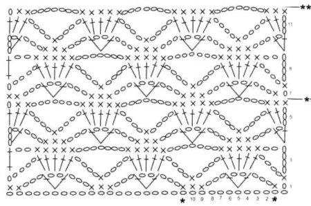 Палантин крючком паучки схема