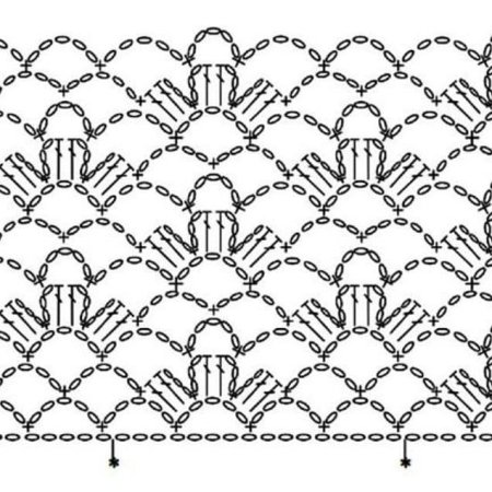 Крупные узоры крючком схемы