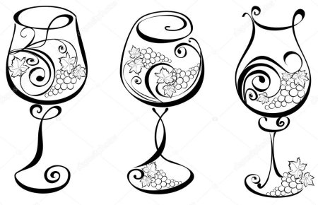 Рисунки на бокалы трафарет