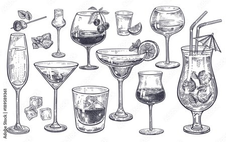 Коктейль гравюра
