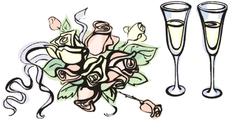 Свадебные бокалы вектор