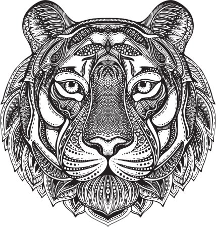 Зентангл тигр