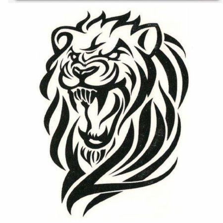 Тату Лев в стиле трайбл