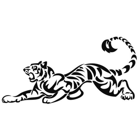 Силуэт тигра в прыжке