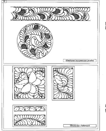 Абрамцево-Кудринская резьба по дереву эскизы