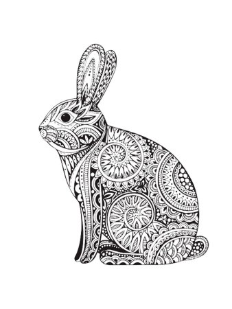 Зентангл заяц