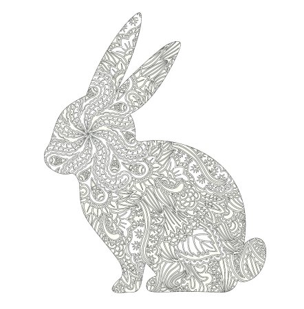 Раскраска антистресс заяц