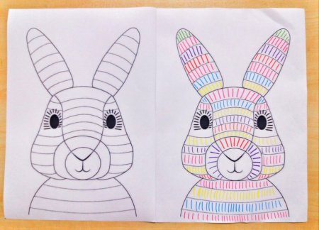 Штриховка заяц для дошкольников