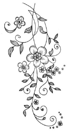 Цветочный орнамент для вышивки гладью