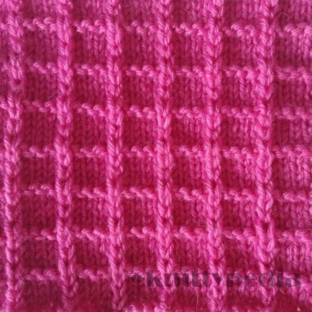 Вафельный узор спицами
