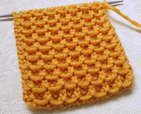 Вафельный узор спицами