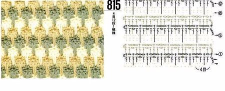 Двухцветный вафельный узор крючком