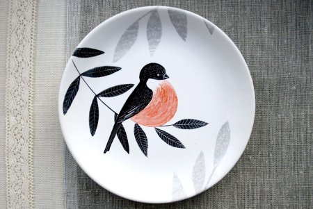 Простая роспись тарелки