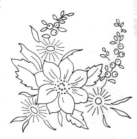 Трафареты цветов для вышивания