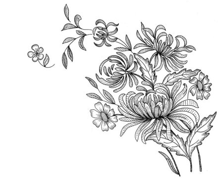 Цветочные узоры для вышивки гладью