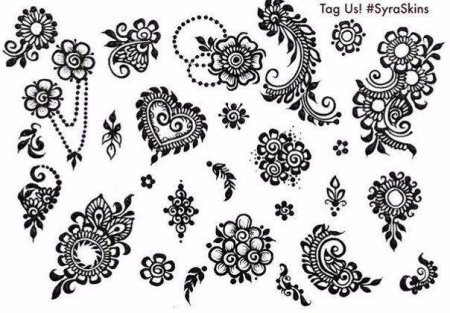 Узоры для хна на листе