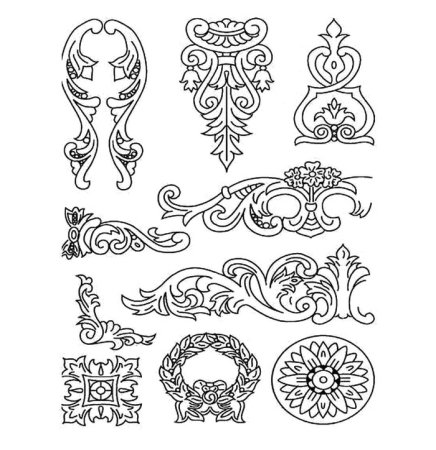 Армянские узоры и орнаменты для резьбы по дереву Vektor