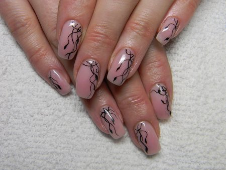 Наращивание ногтей с рисунками красивые иголкой