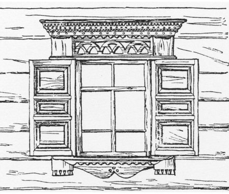 Рисунки на ставнях окон