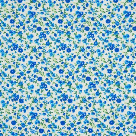 Ткань голубая в мелкий цветочек