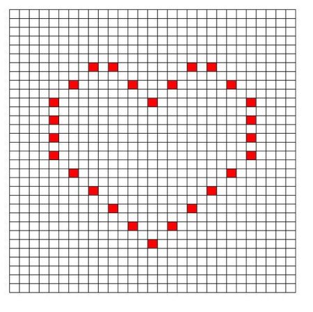 Схема сердца для пледа