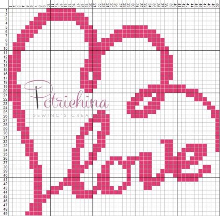 Схема вывязывания сердечка