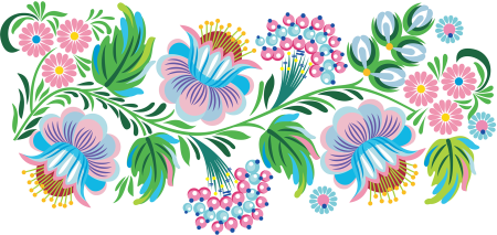 Цветочный орнамент в полосе