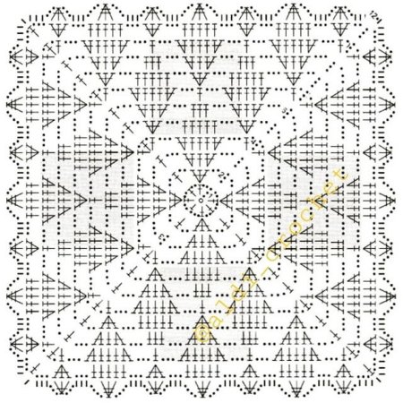 Одеяло крючком схема