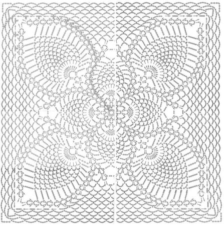 Крупные квадратные мотивы крючком