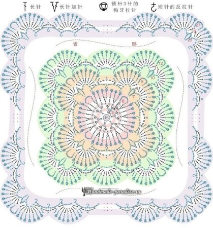 Подушка крючком схема