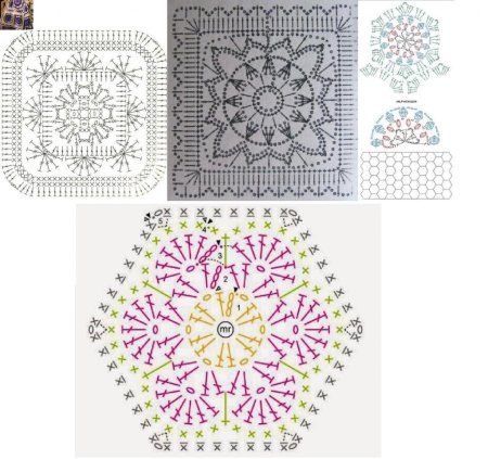 Диванные подушки крючком схемы