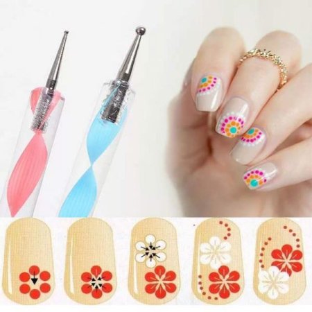 Рисование цветов до сом на ногтях