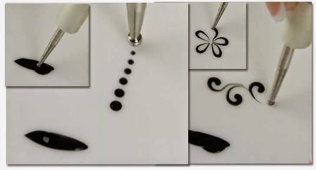 Простые узоры на ногтях кисточкой