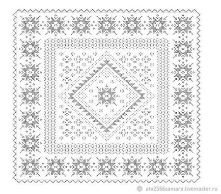 Оренбургский пуховый платок раскраска