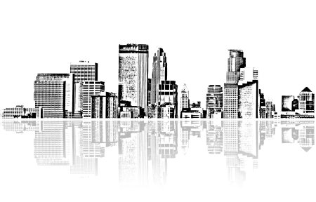 Силуэт современного города