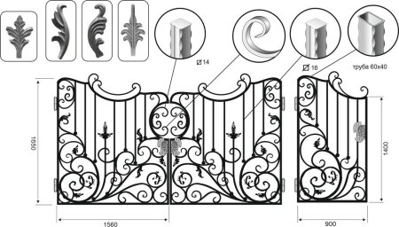 Чертежи ворот холодной ковки