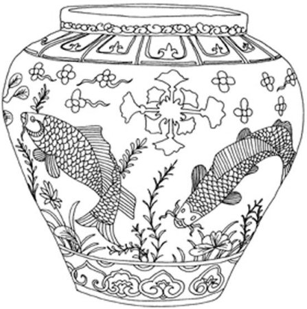 Китайские вазы раскраска